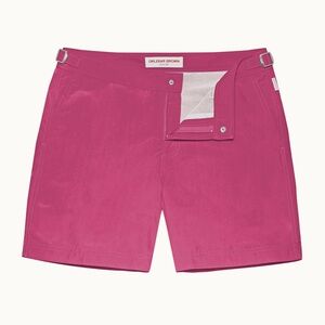 Orlebar Brown Mid-Length Swim Shorts in Bright Pink Size 28